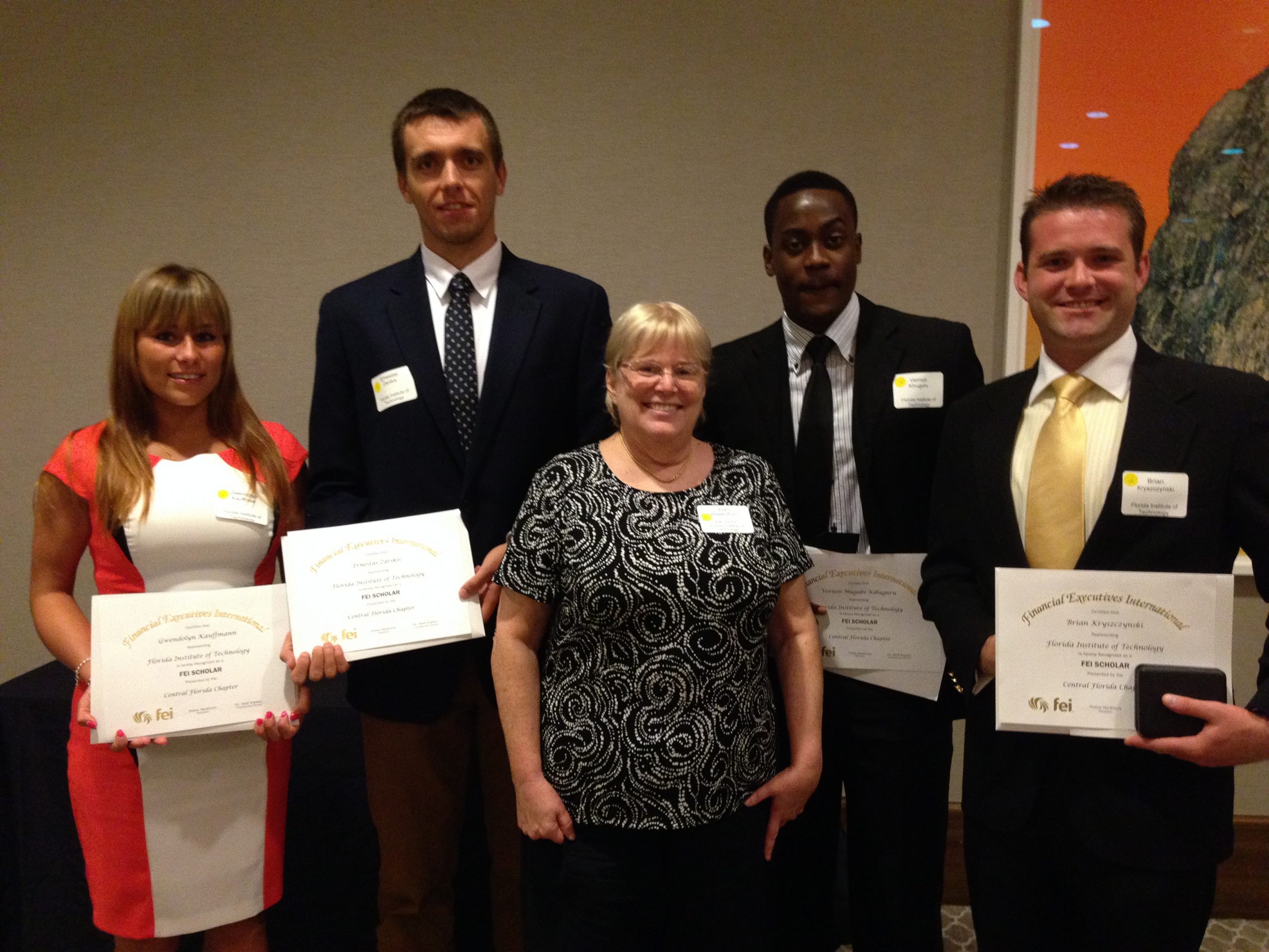 Photo of Florida Tech Students Awarded by Financial Executives International Association