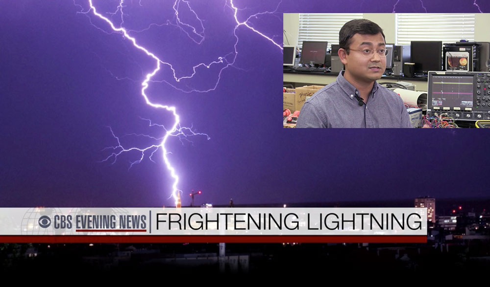 Photo of Florida Tech Lightning Researcher Featured on CBS Evening News