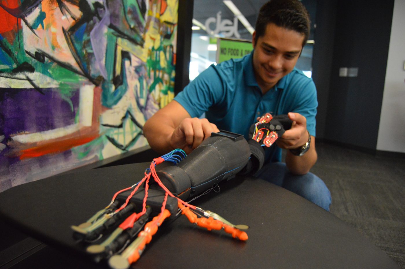 Photo of Student-Designed 3D Printed Prosthetic Mimics Human Arm and Hand Movement