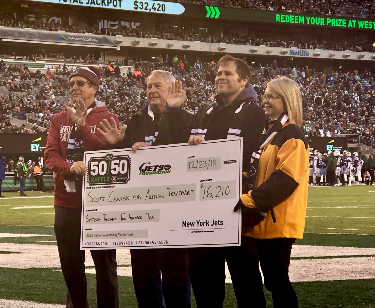 Photo of Scott Center Receives $16K Donation Through New York Jets Raffle