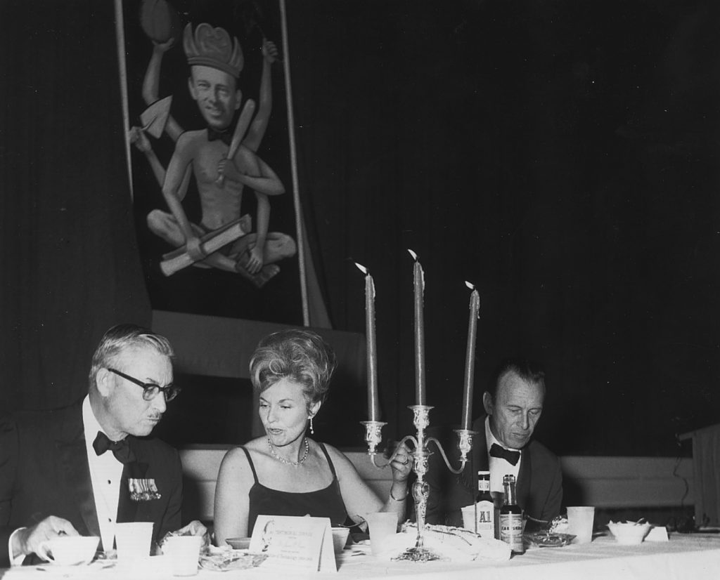General Medaris, Natalie and Jerry Keuper at 1968 dinner celebrating tenth anniversary of the founding of Florida Tech