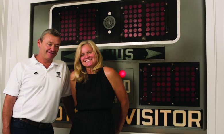 Photo of Tom Folliard ’91 and Mary Folliard ‘92, On and Off the Court
