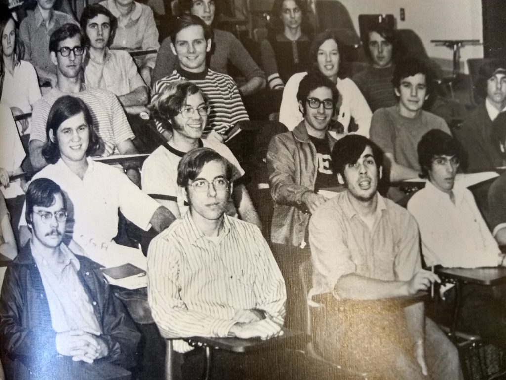 1972 Student Government Association: Stu Mendelsohn, second row, third person from the left. Jim Thomas, president, first row, second from left.
