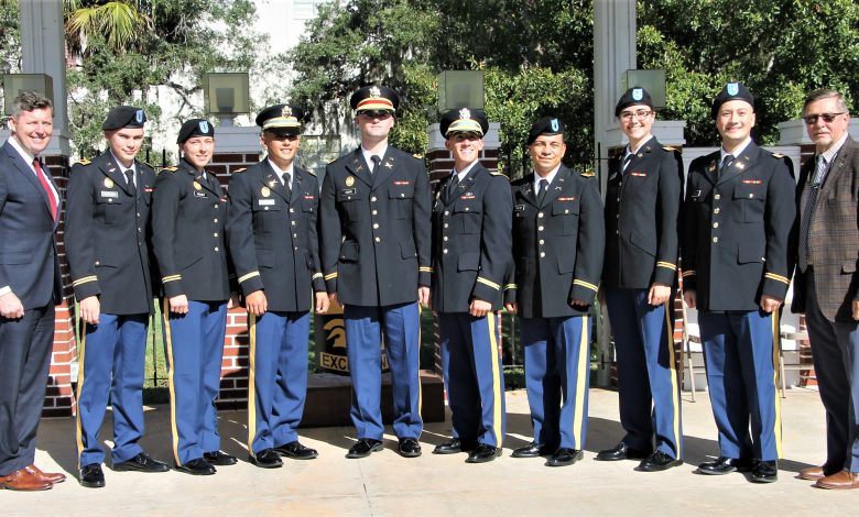 Photo of Eight Commissioned in ROTC Ceremony; Former Army Undersecretary Offers Remarks