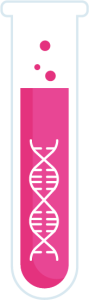 Illustration of a test tube with pink liquid