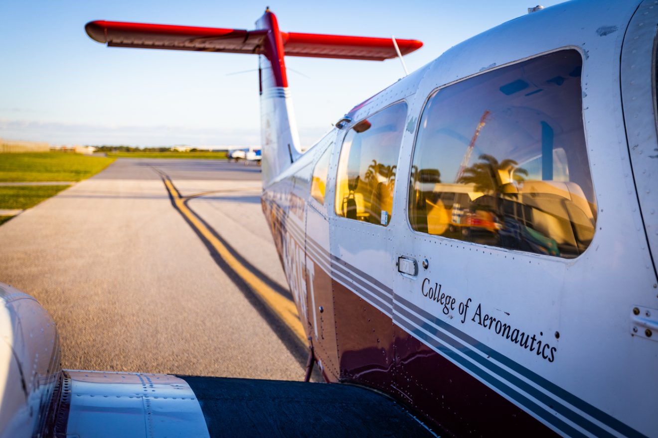 A Florida Tech College of Aeronautics plane at FIT Aviation.