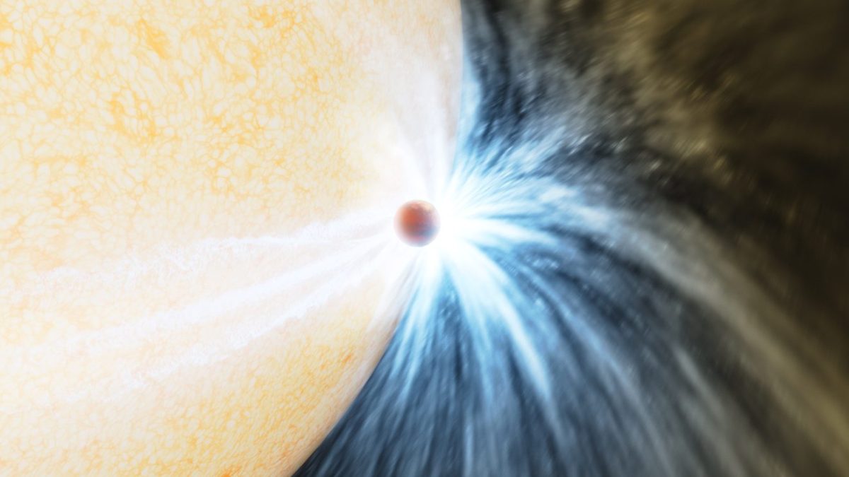 Dying star consumes planet.