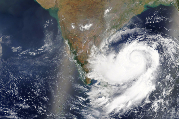 Cyclone heading towards India.