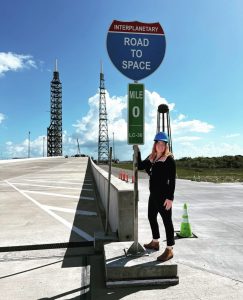 Lexi Linder, a mechanical engineering senior is a three-time intern at Lockheed Martin Space, and over summer 2023, supported research and development of artificial intelligence (AI) to implement on spacecraft.