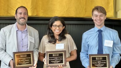 Photo of Student, Faculty Honored with Awards at American Chemical Society banquet