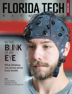 Thumbnail of the Florida Tech Magazine spring 2024 issue cover.